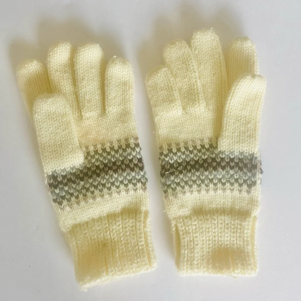 Fair Isle knit gloves, Sz. M/L